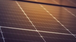 Close-up view of solar panels in Steiermark, Austria, showcasing clean energy technology.