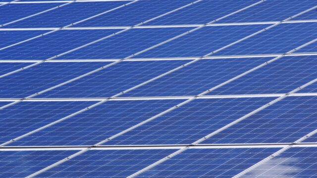 Close-up view of solar panels outdoors capturing renewable energy efficiently.