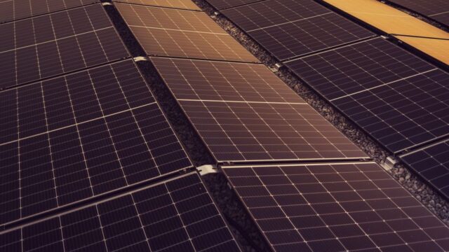 Close-up of solar panels in Steiermark, Austria showcasing renewable energy technology.
